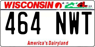 WI license plate 464NWT