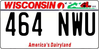 WI license plate 464NWU