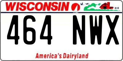 WI license plate 464NWX
