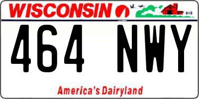 WI license plate 464NWY