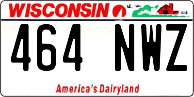 WI license plate 464NWZ