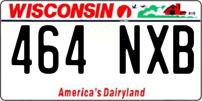 WI license plate 464NXB