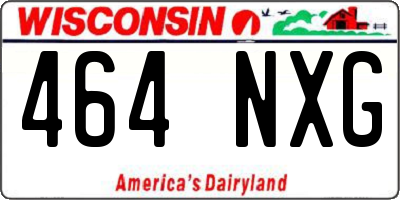WI license plate 464NXG