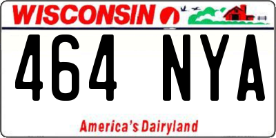 WI license plate 464NYA