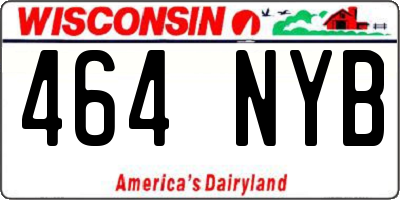 WI license plate 464NYB