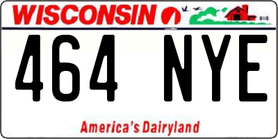 WI license plate 464NYE