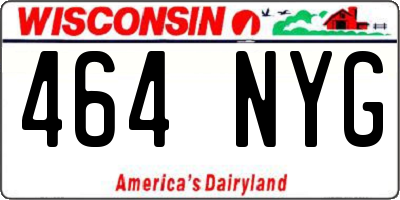 WI license plate 464NYG