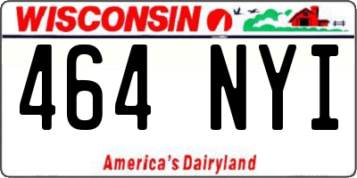 WI license plate 464NYI