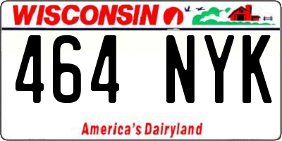 WI license plate 464NYK