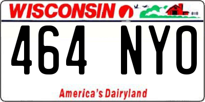 WI license plate 464NYO
