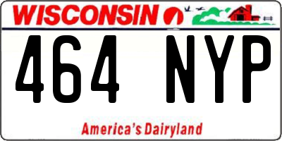 WI license plate 464NYP