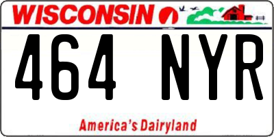 WI license plate 464NYR