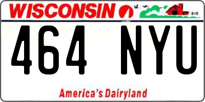 WI license plate 464NYU