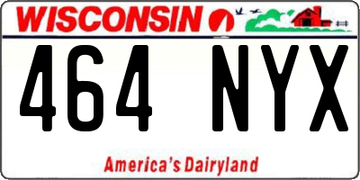 WI license plate 464NYX
