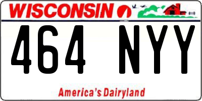 WI license plate 464NYY