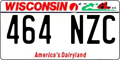 WI license plate 464NZC