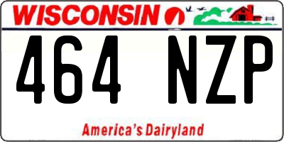 WI license plate 464NZP