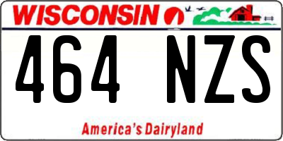 WI license plate 464NZS