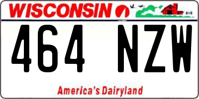 WI license plate 464NZW
