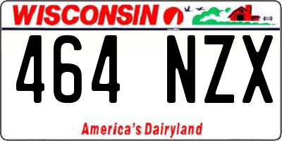 WI license plate 464NZX