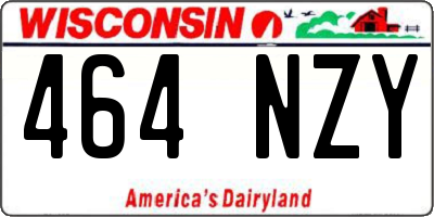 WI license plate 464NZY