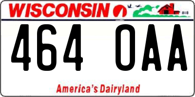 WI license plate 464OAA