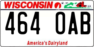WI license plate 464OAB