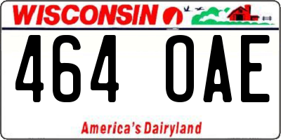 WI license plate 464OAE