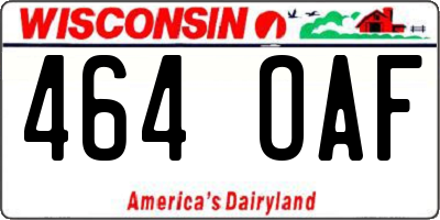 WI license plate 464OAF