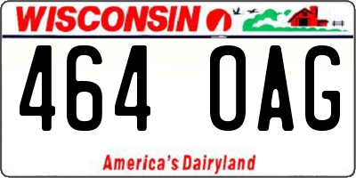 WI license plate 464OAG