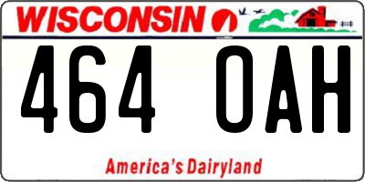 WI license plate 464OAH