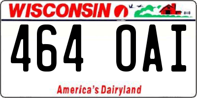 WI license plate 464OAI