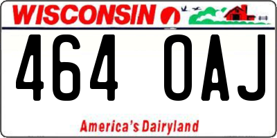 WI license plate 464OAJ