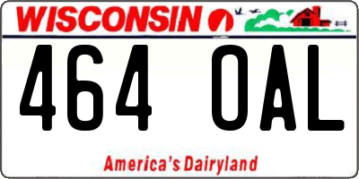 WI license plate 464OAL