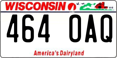 WI license plate 464OAQ