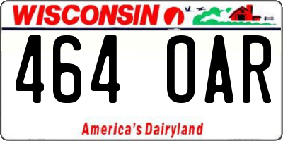 WI license plate 464OAR