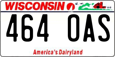 WI license plate 464OAS