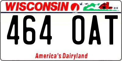 WI license plate 464OAT