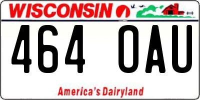 WI license plate 464OAU