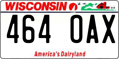 WI license plate 464OAX