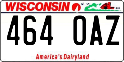 WI license plate 464OAZ