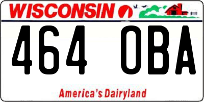 WI license plate 464OBA