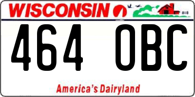 WI license plate 464OBC