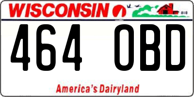 WI license plate 464OBD