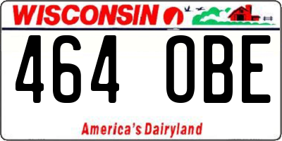 WI license plate 464OBE