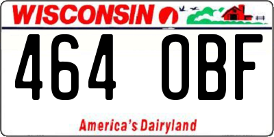 WI license plate 464OBF