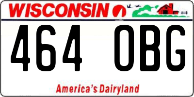 WI license plate 464OBG