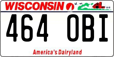 WI license plate 464OBI