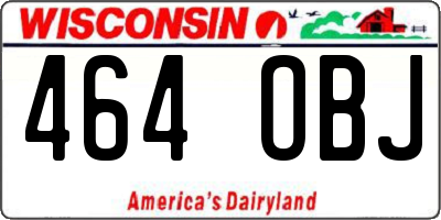 WI license plate 464OBJ