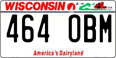 WI license plate 464OBM